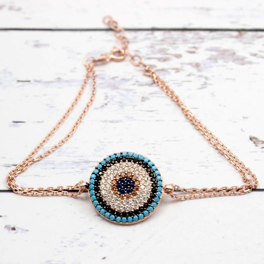 CHARMING EVIL EYE TURQUOISE COLOR BRACELET